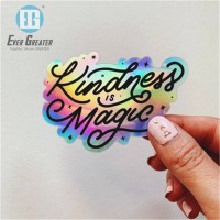 Die Cut Self Adhesive Reflective Rainbow Holographic Labels Custom Hologram Sticker