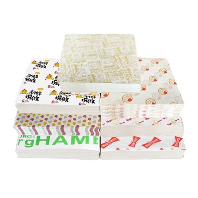 Customized Printing Cheap Food Grade Wrapping Wax Paper For Sandwich Hamburger Paper And Bread Packaging