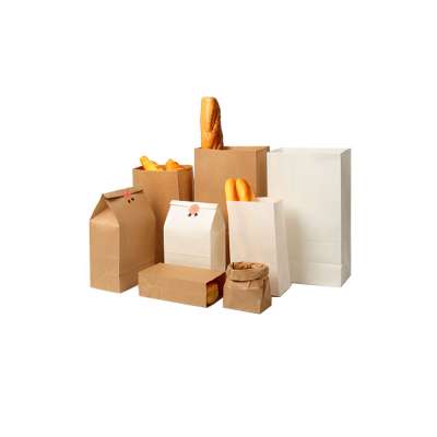 Food Grade Custom Printed Greaseproof Sandwich Hot Dog Packaging Brown or White Kraft Paper Bag